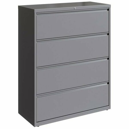 HIRSH INDUSTRIES 23750 HL10000 Series Arctic Silver Four-Drawer Lateral File Cabinet 42023750